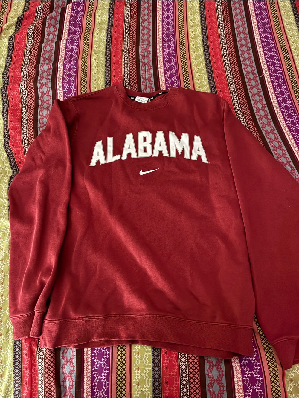 Nike Men's Alabama Crewneck Sweatshirt - Crimson Red with White Lettering